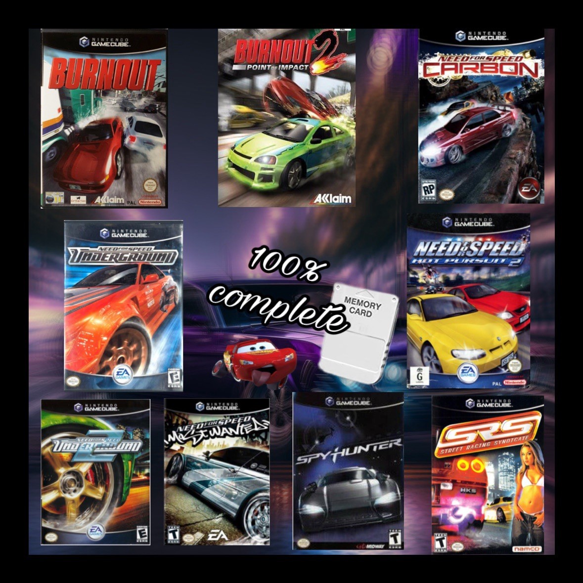Need for Speed Underground Nintendo Gamecube Memory Card Save Game 100% Complete Need for Speed Underground Nintendo Gamecube Memory Card Save Game 100% Complete