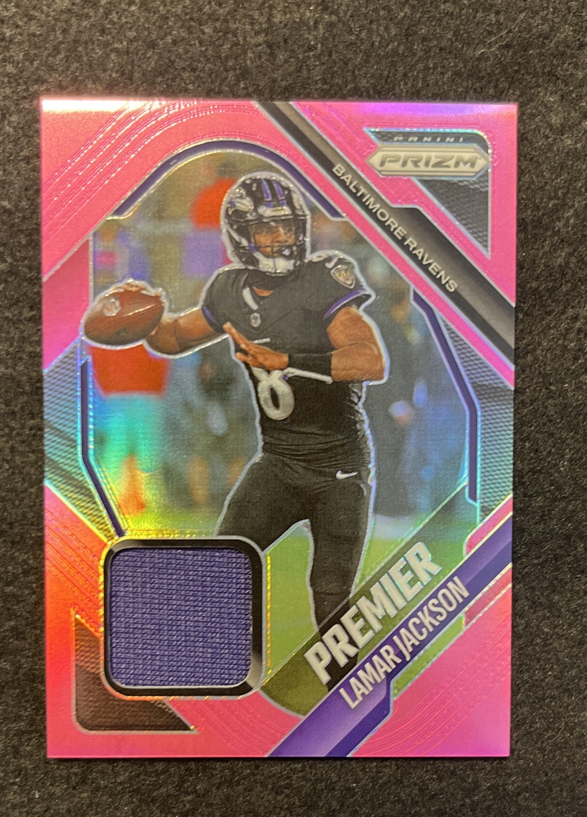 2025 Panini Prizm - Premier Jerseys Lamar Jackson #PJY-LJN Pink Prizm (MEM) 2025 Panini Prizm - Premier Jerseys Lamar Jackson #PJY-LJN Pink Prizm (MEM)
