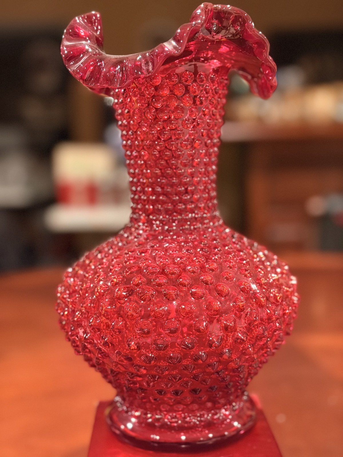 Awesome Vintage Fenton Ruby Red Hobnail 