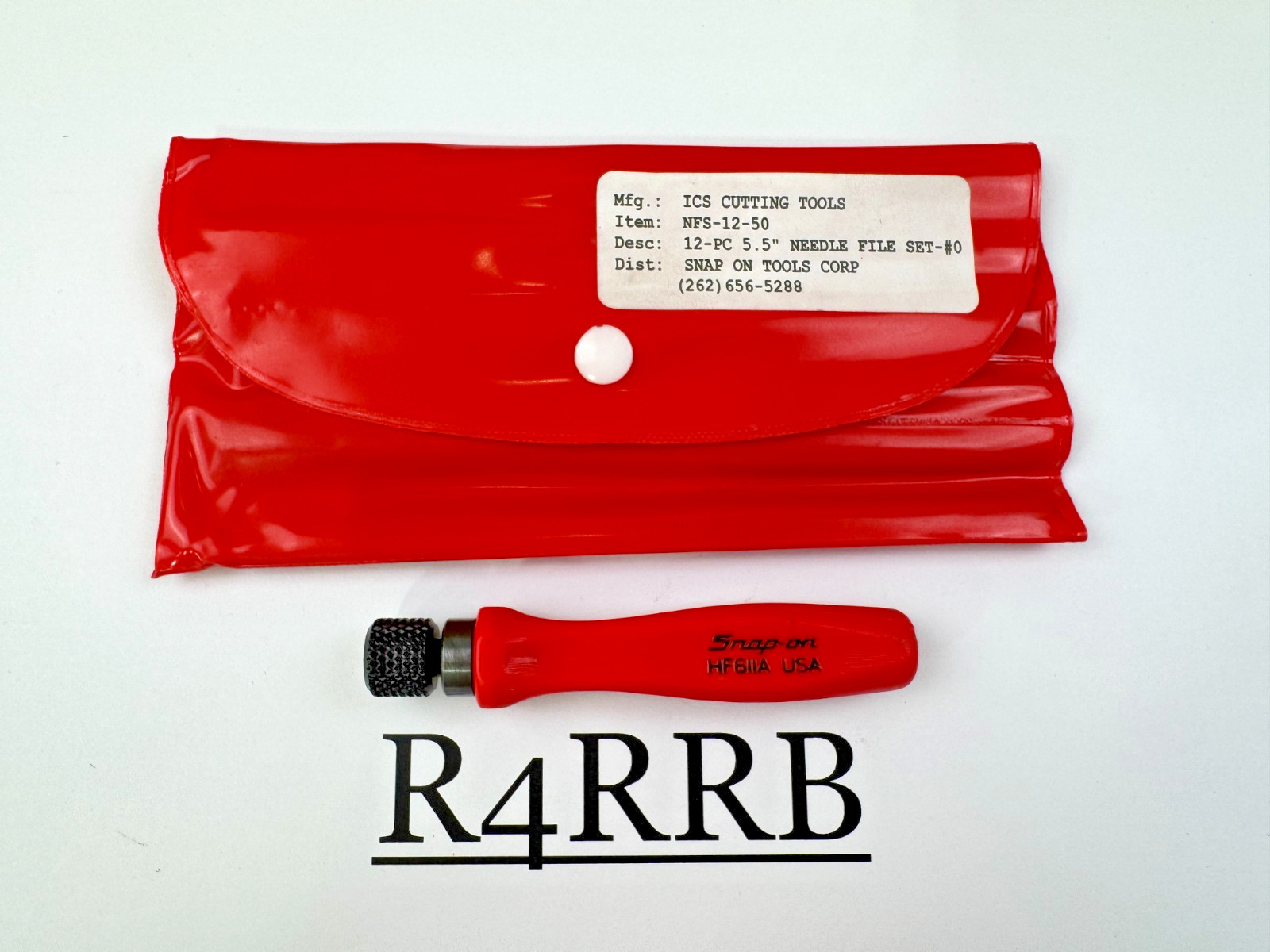 Snap-on Tools NEW Miniature RED File Holder Handle HF611A with 12pc Needle Files