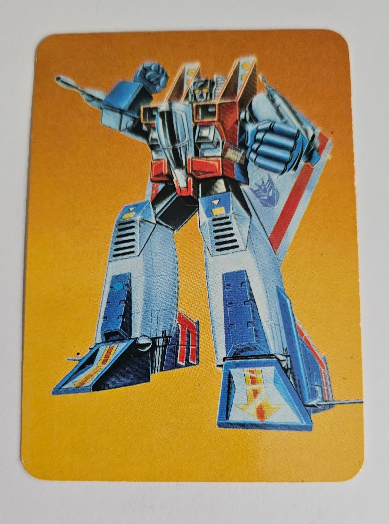 1985 MILTON BRADLEY TRANSFORMERS ACTION CARDS #98 STARSCREAM 1985 MILTON BRADLEY TRANSFORMERS ACTION CARDS #98 STARSCREAM