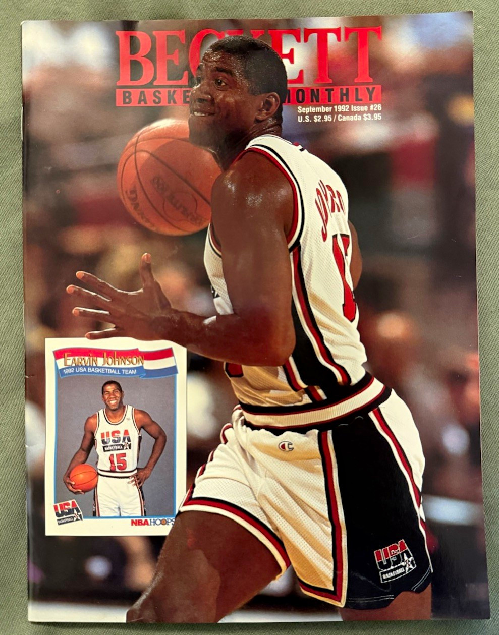 1992 Beckett Basketball Monthly #26 Magic Johnson USA Dream Team September