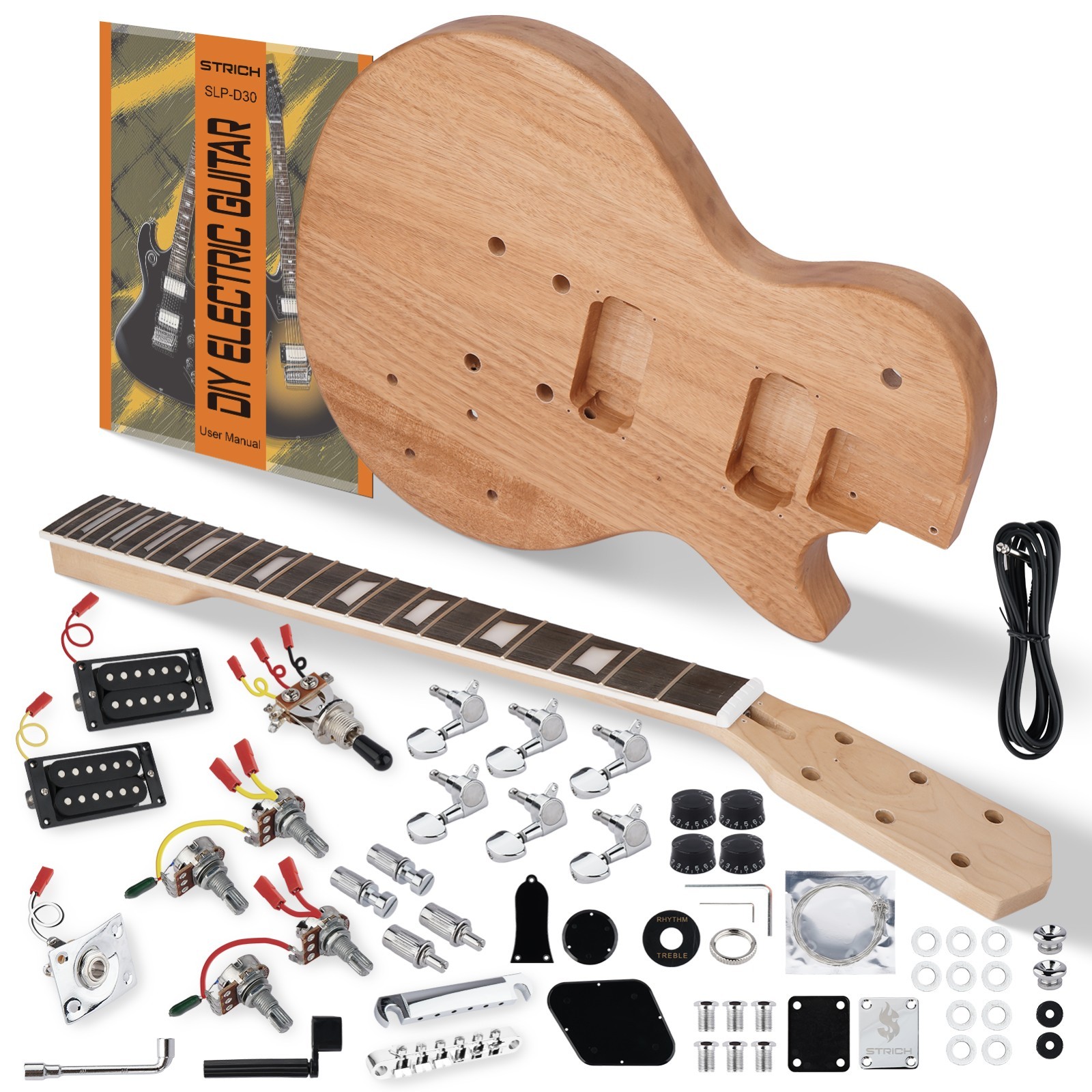 STRICH DIY Electric Guitar Kit LP Style Guitar w/HH Pickups Full Set School Band STRICH DIY Electric Guitar Kit LP Style Guitar w/HH Pickups Full Set School Band