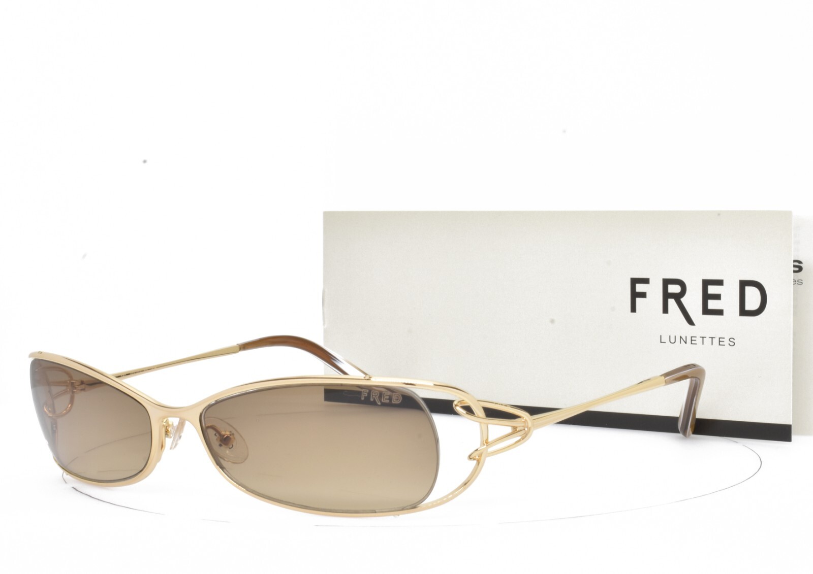 FRED Lunettes Sunglasses GOLD BROWN New Authentic 53-14 Volute N3 206