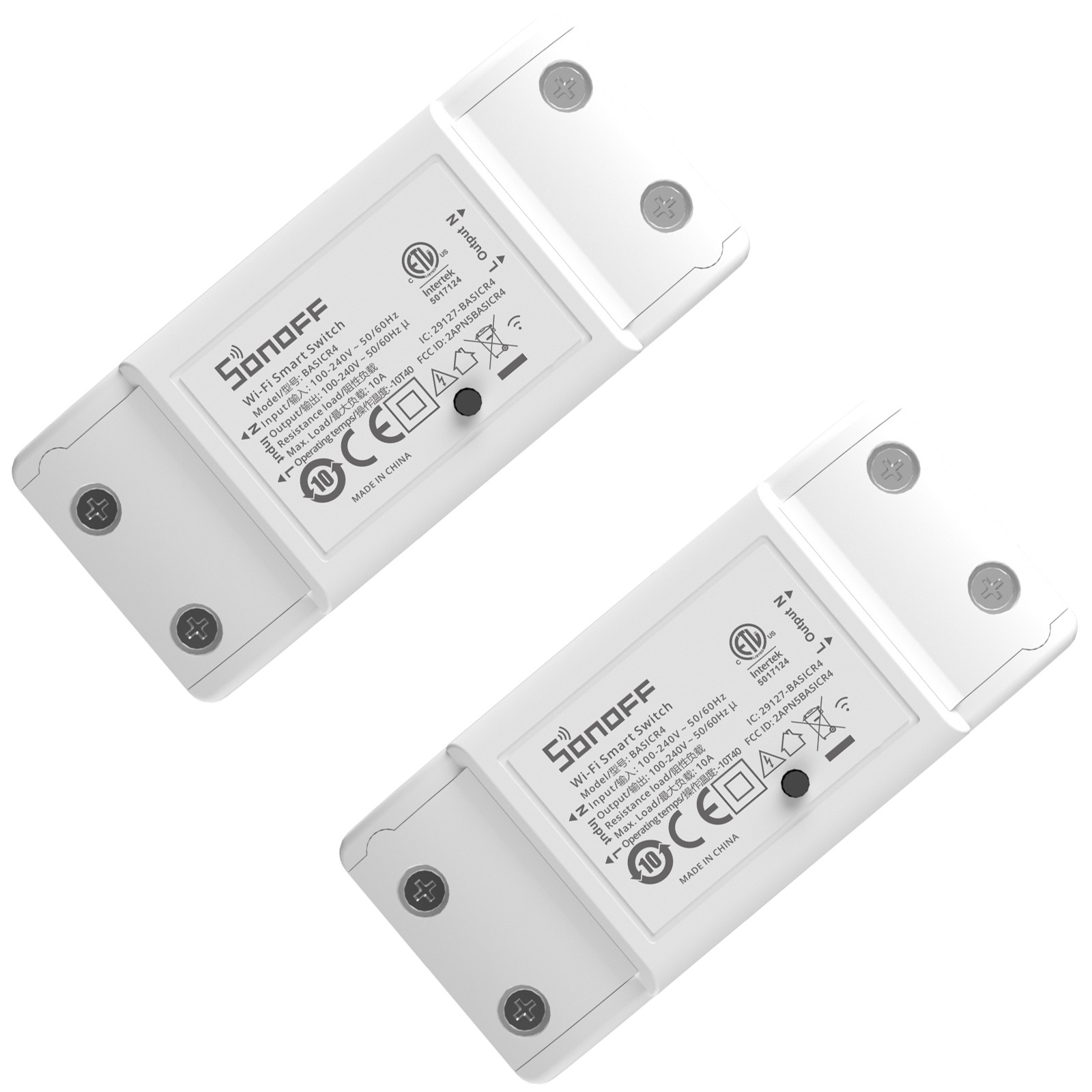 2PCS SONOFF BASICR4 WiFi Smart Switch, ESP32 Chip Universal DIY Module,10A 2400W 2PCS SONOFF BASICR4 WiFi Smart Switch, ESP32 Chip Universal DIY Module,10A 2400W