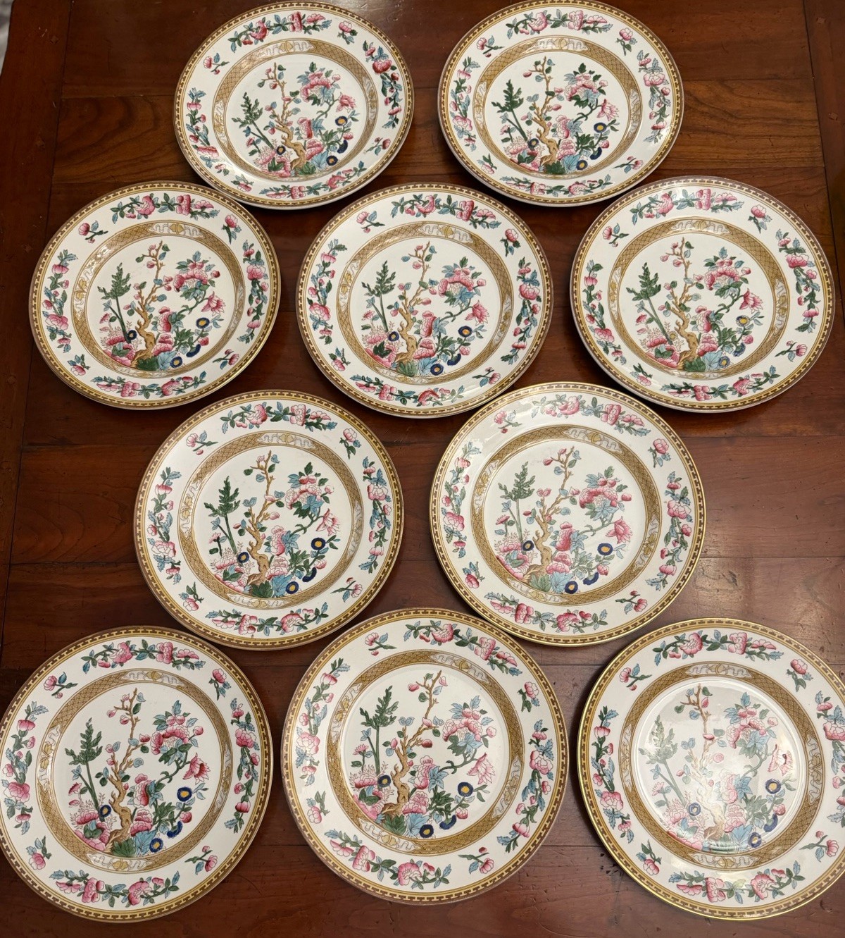 10 Antique S Hancock & Sons Indian Tree Plates 6664 Stoke On Trent England
