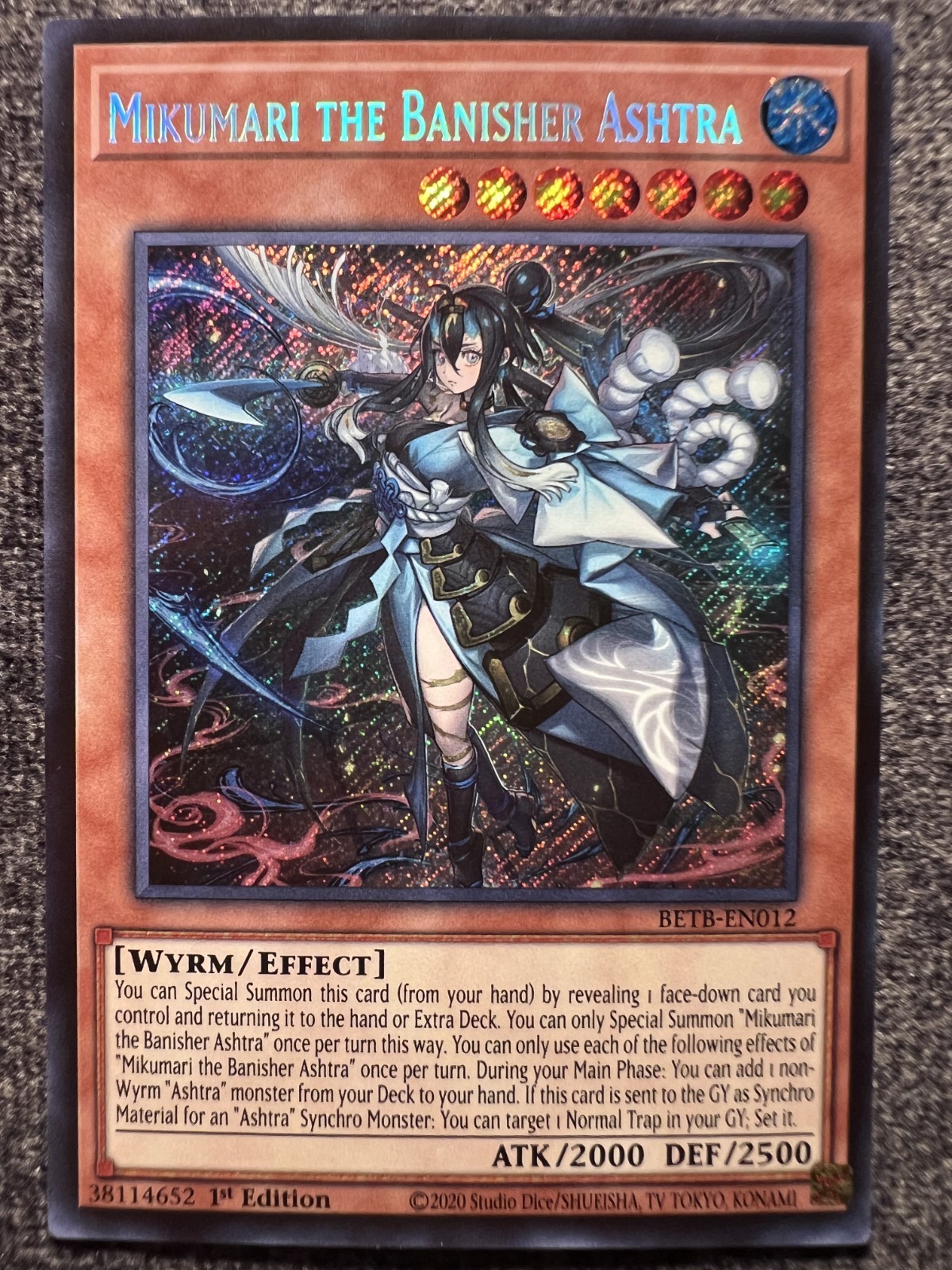 Yugioh Mikumari the Banisher Ashtra BETB-EN012 Secret Rare 1st Edition NM Yugioh Mikumari the Banisher Ashtra BETB-EN012 Secret Rare 1st Edition NM