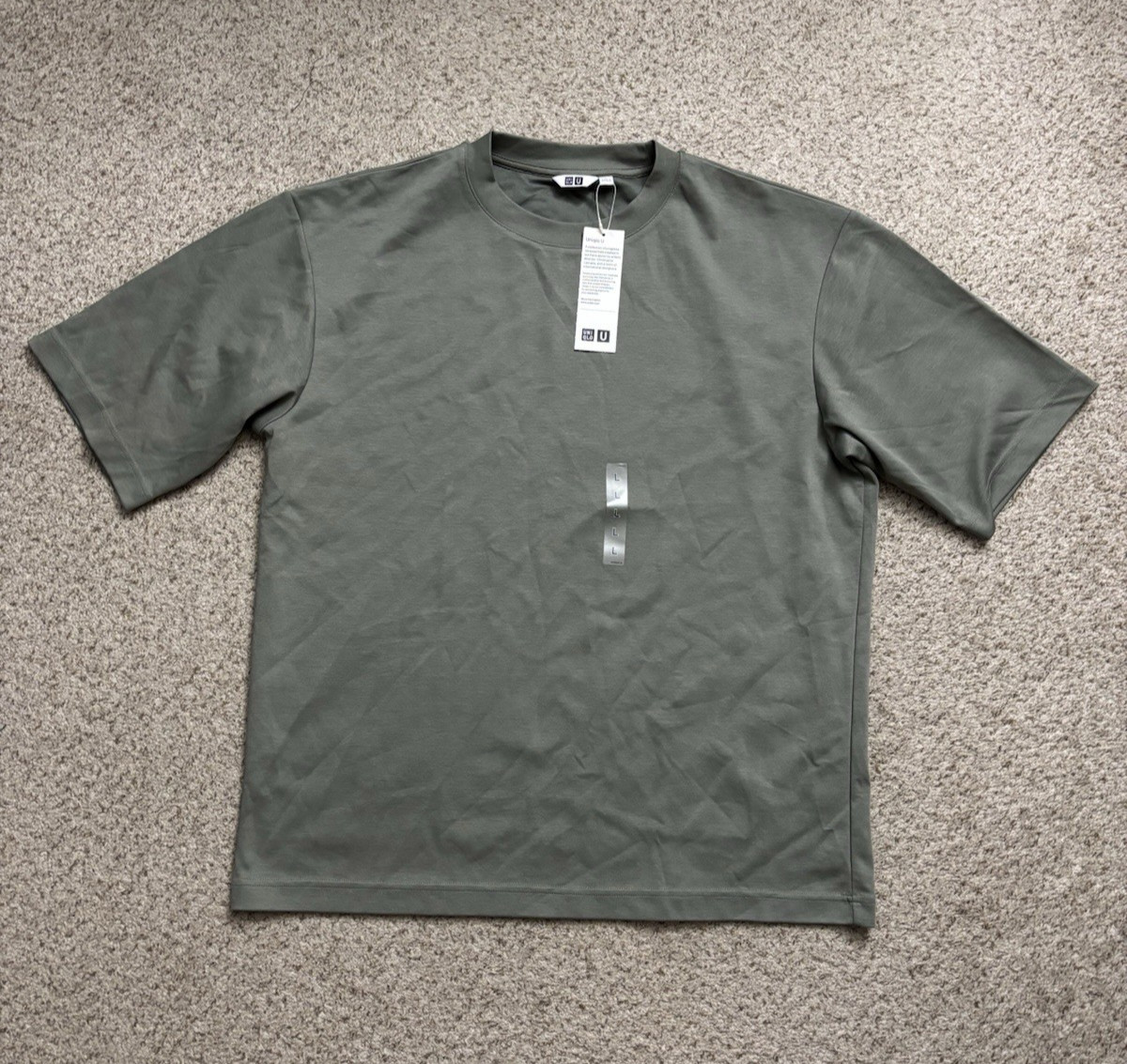 NEW Uniqlo Shirt Mens Size Large Green Uniqlo U Short Sleeve Boxy Oversized Crew NEW Uniqlo Shirt Mens Size Large Green Uniqlo U Short Sleeve Boxy Oversized Crew