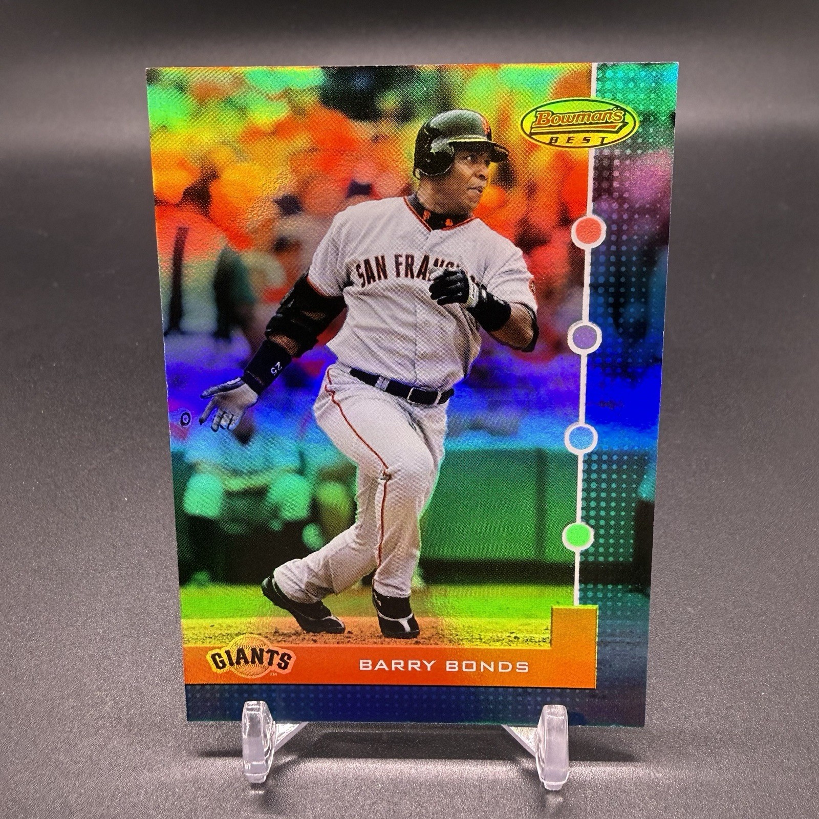 #/499 🚨2007 Bowman’s Best Barry Bonds Blue Refractor San Francisco Giants #25