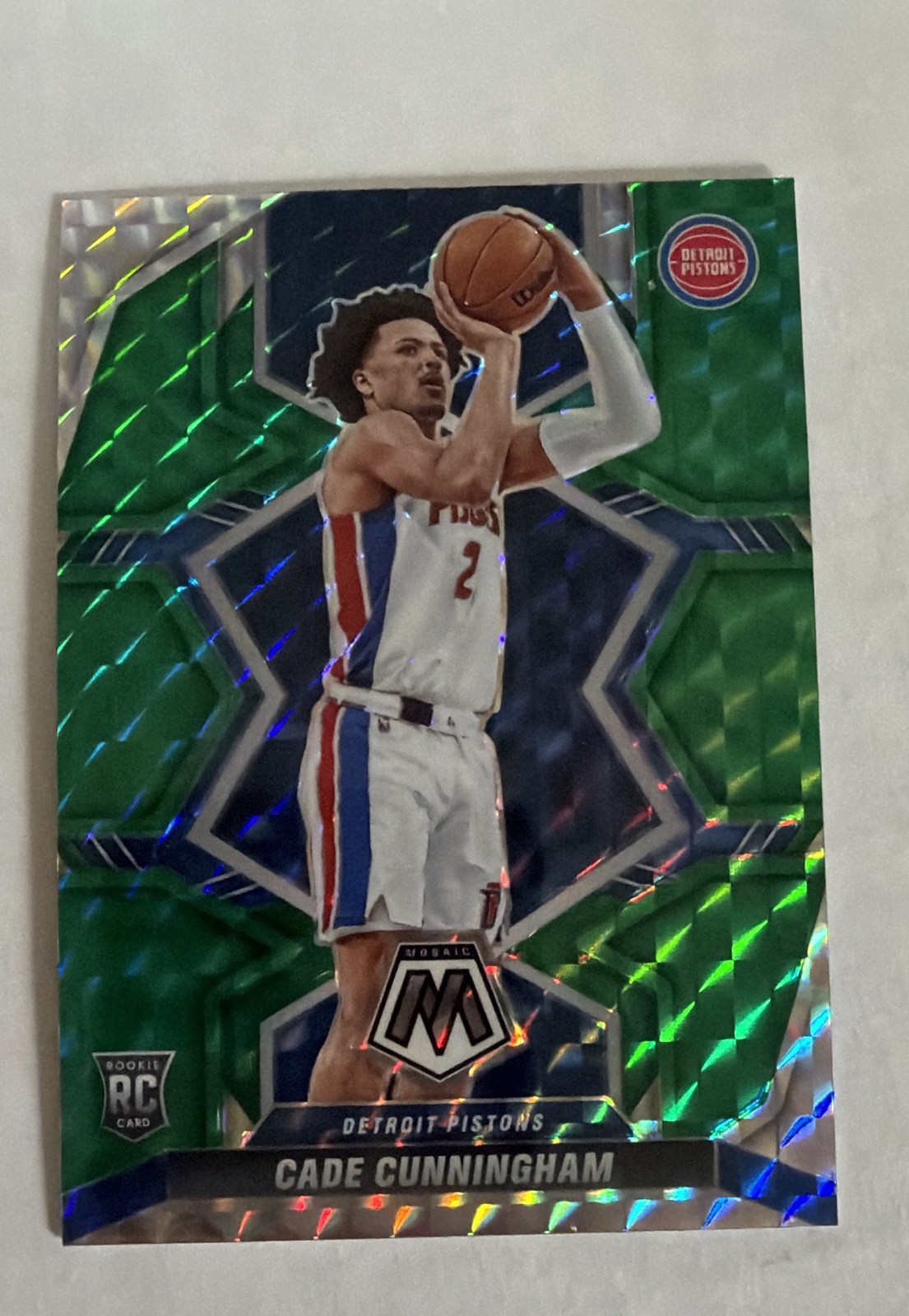 2021-22 Panini Mosaic - Rookies Cade Cunningham #203 Green Mosaic Prizm (RC) 2021-22 Panini Mosaic - Rookies Cade Cunningham #203 Green Mosaic Prizm (RC)