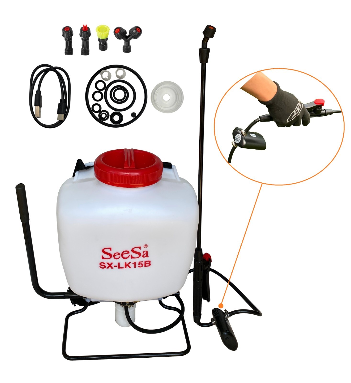 FIVO 4 Gallon Battery Powered Backpack Sprayer with 4 Nozzles for Lawn & Garden FIVO 4 Gallon Battery Powered Backpack Sprayer with 4 Nozzles for Lawn & Garden