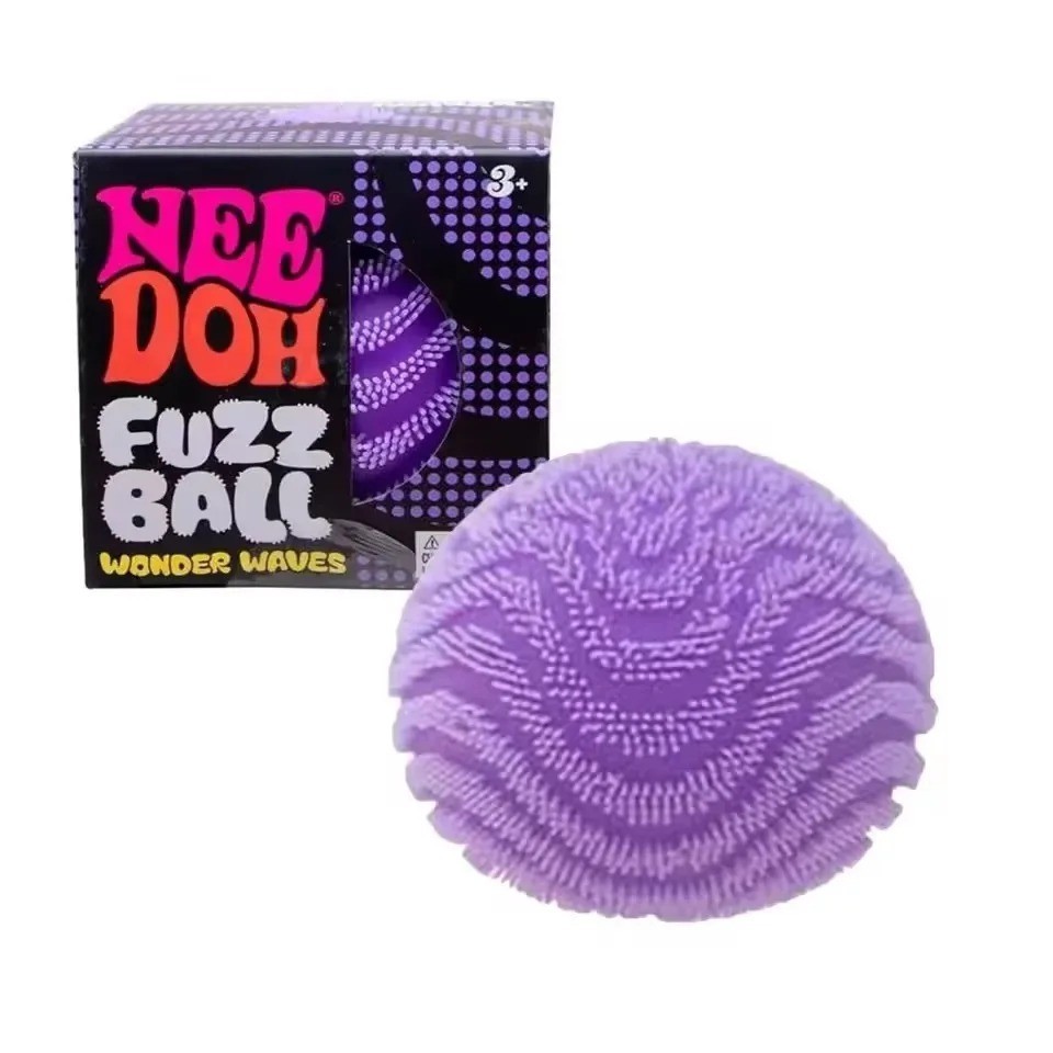 New Sealed Schylling NeeDoh Fuzz Ball Flower Power Velvety Purple Authentic