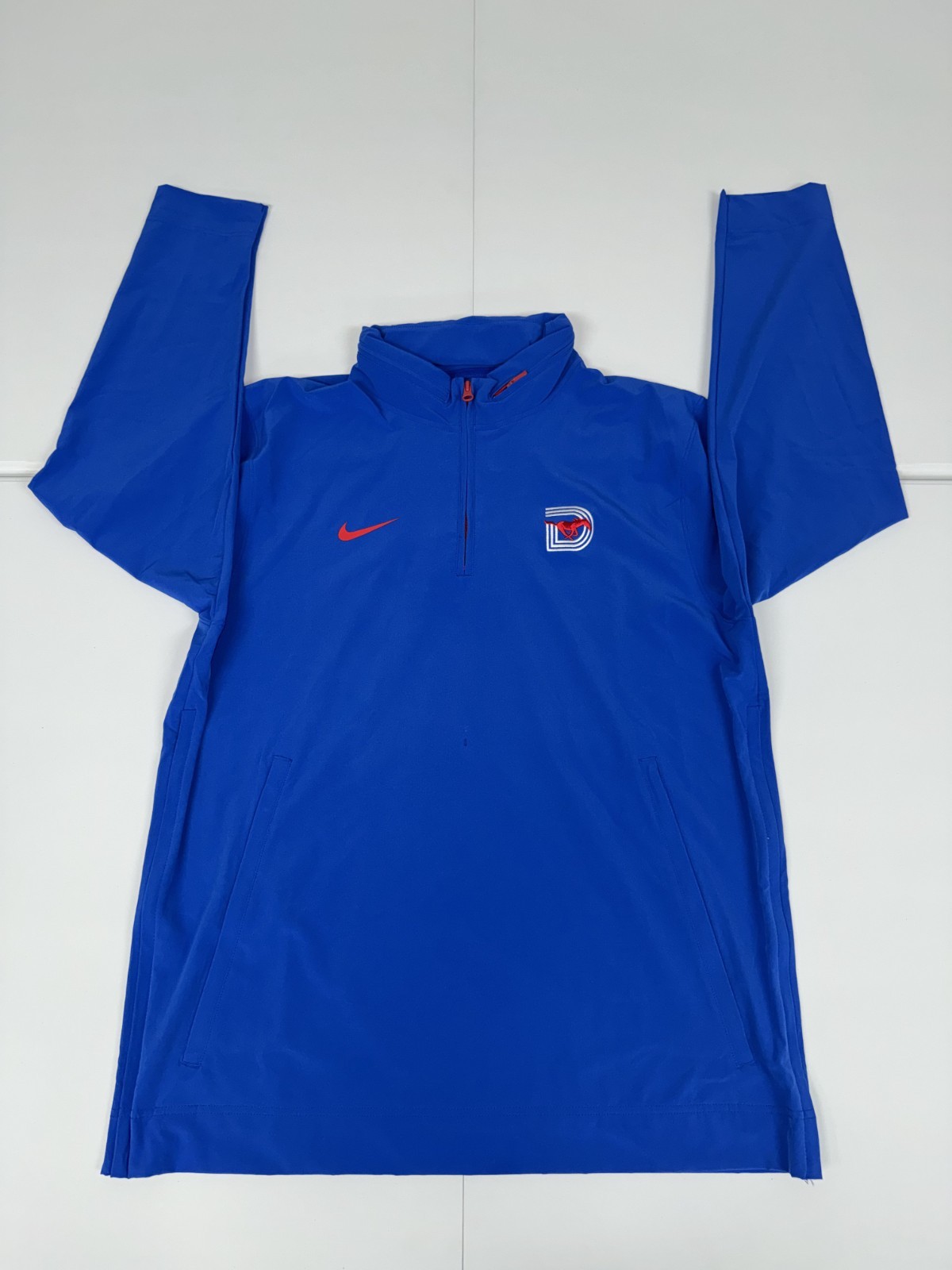 Nike SMU Mustangs Football Team Issued 1/4 Zip LS Pullover Men\'s Blue Pick Size Nike SMU Mustangs Football Team Issued 1/4 Zip LS Pullover Men\'s Blue Pick Size