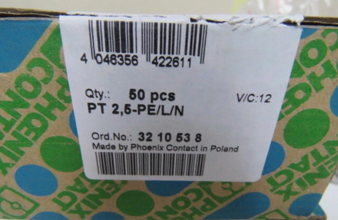 50PCS/box NEW Phoenix Contact 3210538 multi-layer terminal block PT 2,5-PE/L/N
