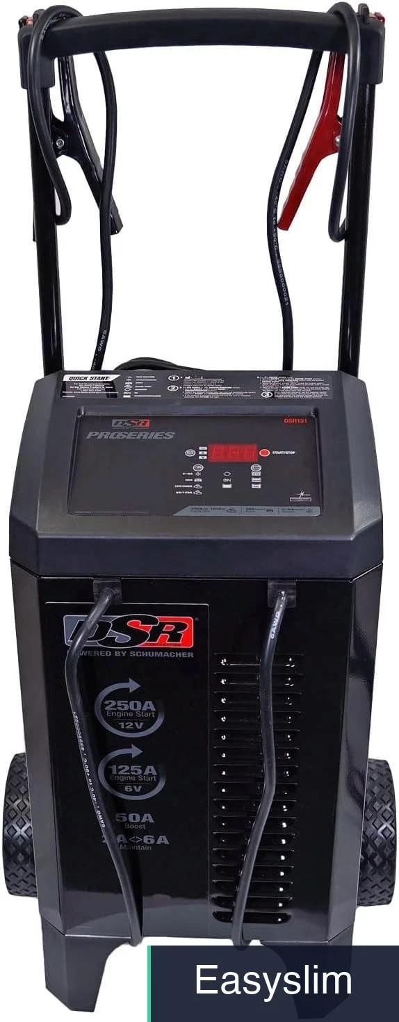 Schumacher Battery Charger Jump Starter 6V 12V 250A 50A Boost Wheeled DSR131 Schumacher Battery Charger Jump Starter 6V 12V 250A 50A Boost Wheeled DSR131