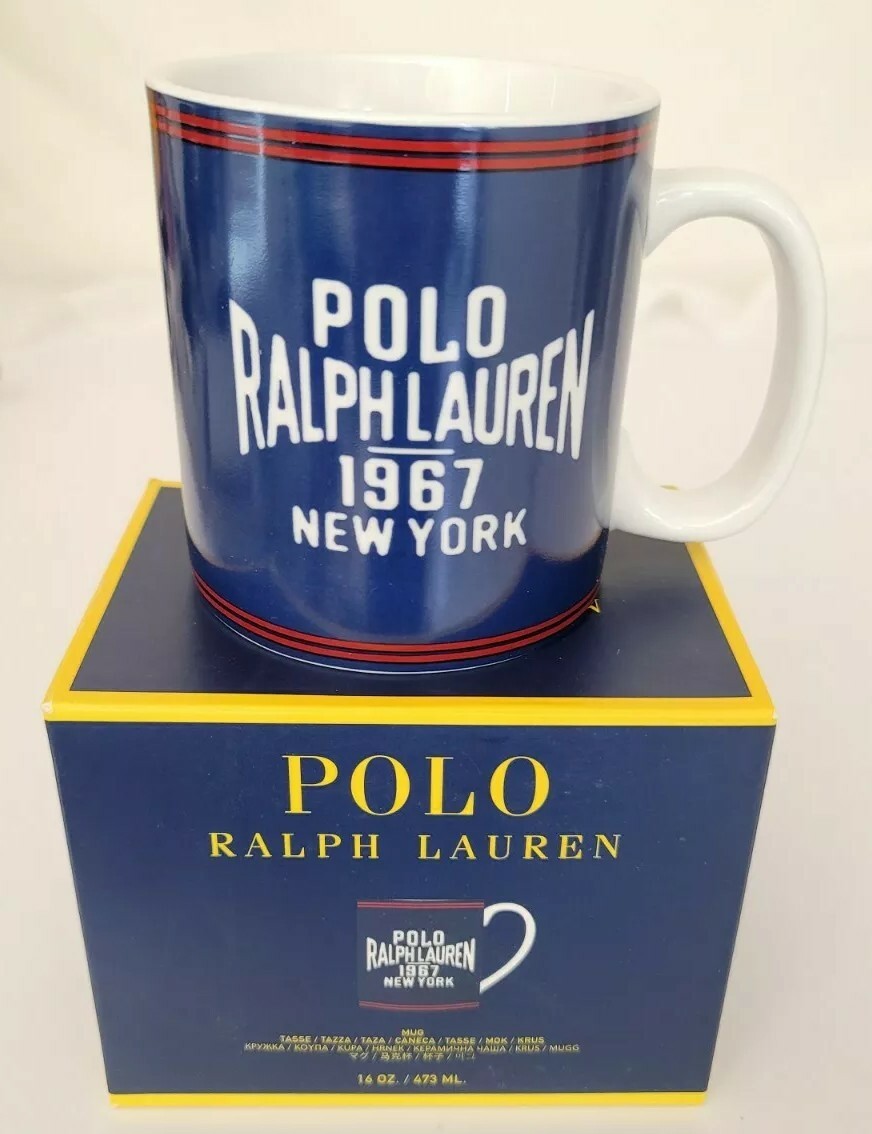 Polo Ralph Lauren 1967 New York Coffee/Tea Mug Cup Navy Blue Home 16 Oz Gift Box Polo Ralph Lauren 1967 New York Coffee/Tea Mug Cup Navy Blue Home 16 Oz Gift Box