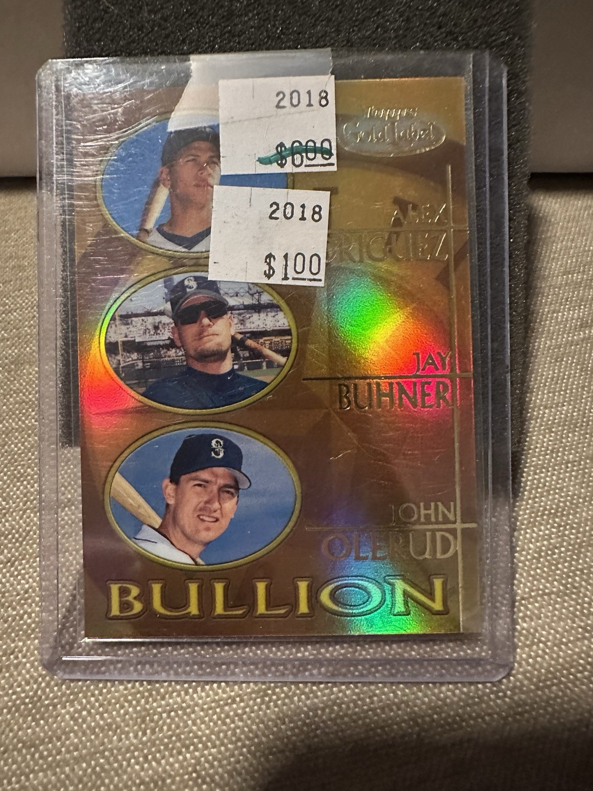 Alex Rodriguez Jay Buhner John Olerud 2000 Topps Gold Label Bullion #B4 Mariners