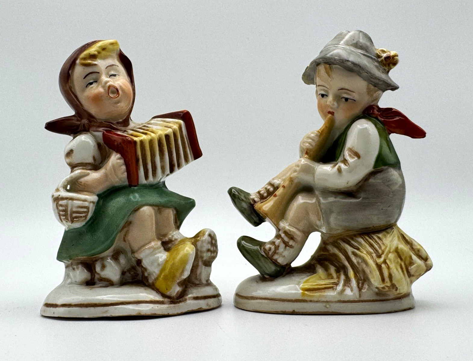Vintage German Porcelain Musician Figurines – Matching Pair 20495 & 20496
