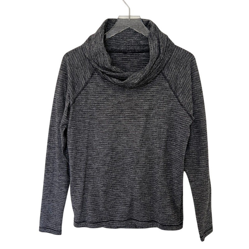Lululemon Healthy Heart Pullover M/L Coco Pique Black Gray Activewear Top