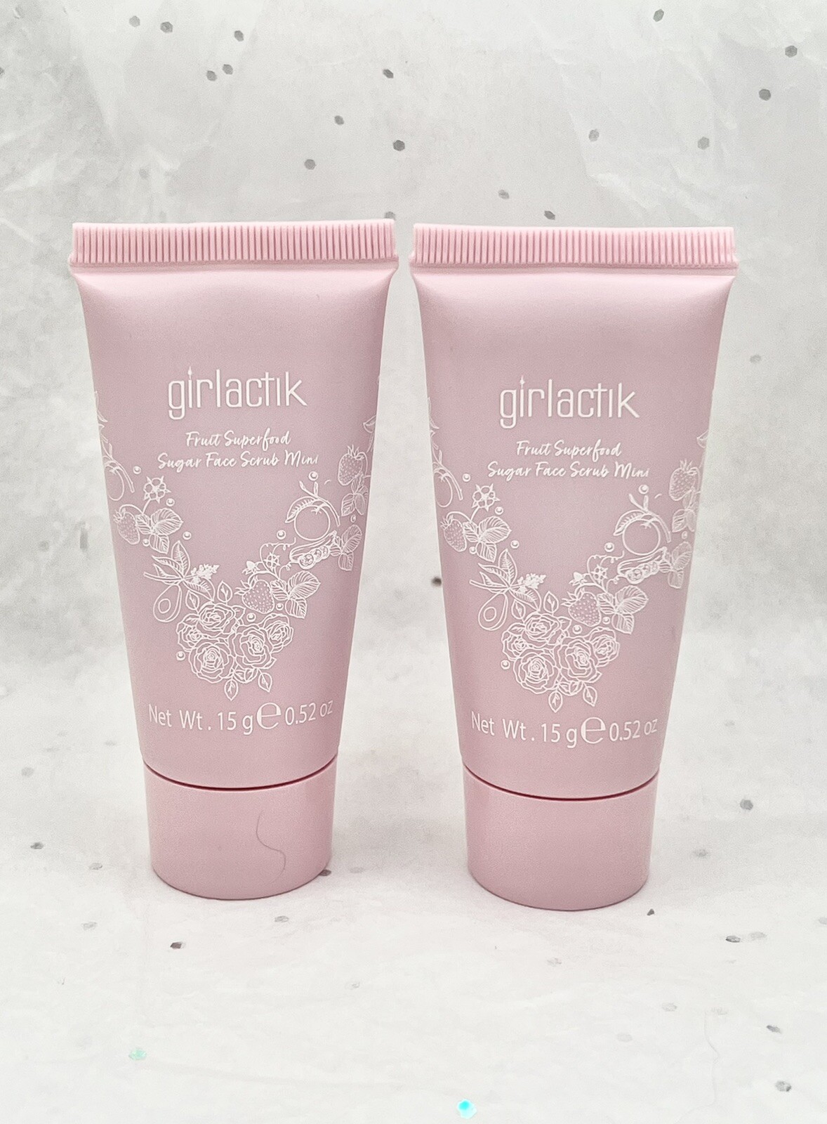 X2 GIRLACTIK Fruit Superfood Sugar Face Scrub .52oz/15g Travel Size