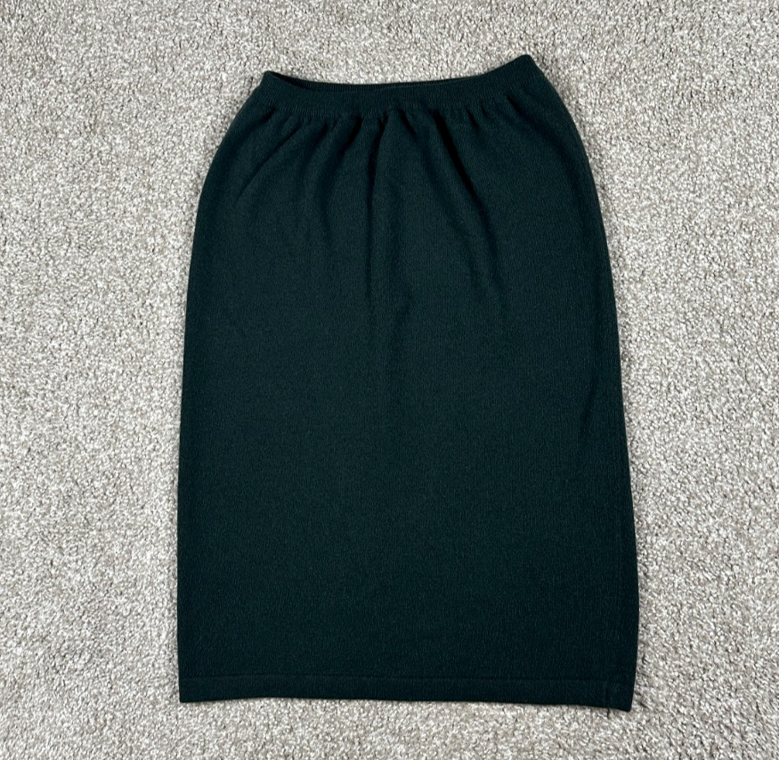 VTG Shirin Guild Skirt Womens Medium Green Cashmere Midi Pencil Elastic Waist VTG Shirin Guild Skirt Womens Medium Green Cashmere Midi Pencil Elastic Waist