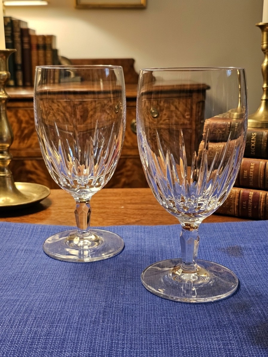 Set 2 Vintage Waterford Crystal WYNNEWOOD Iced Tea Glasses 6 3/4\ Set 2 Vintage Waterford Crystal WYNNEWOOD Iced Tea Glasses 6 3/4\