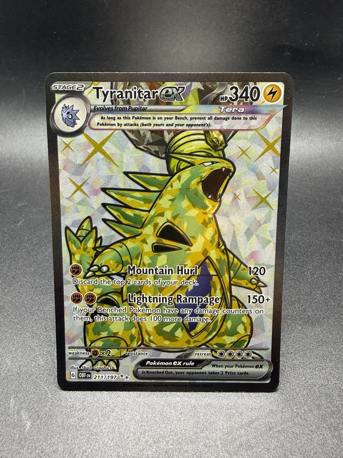 TYRANITAR EX 211/197 Ultra Rare Obsidian Flames Pokemon Holo