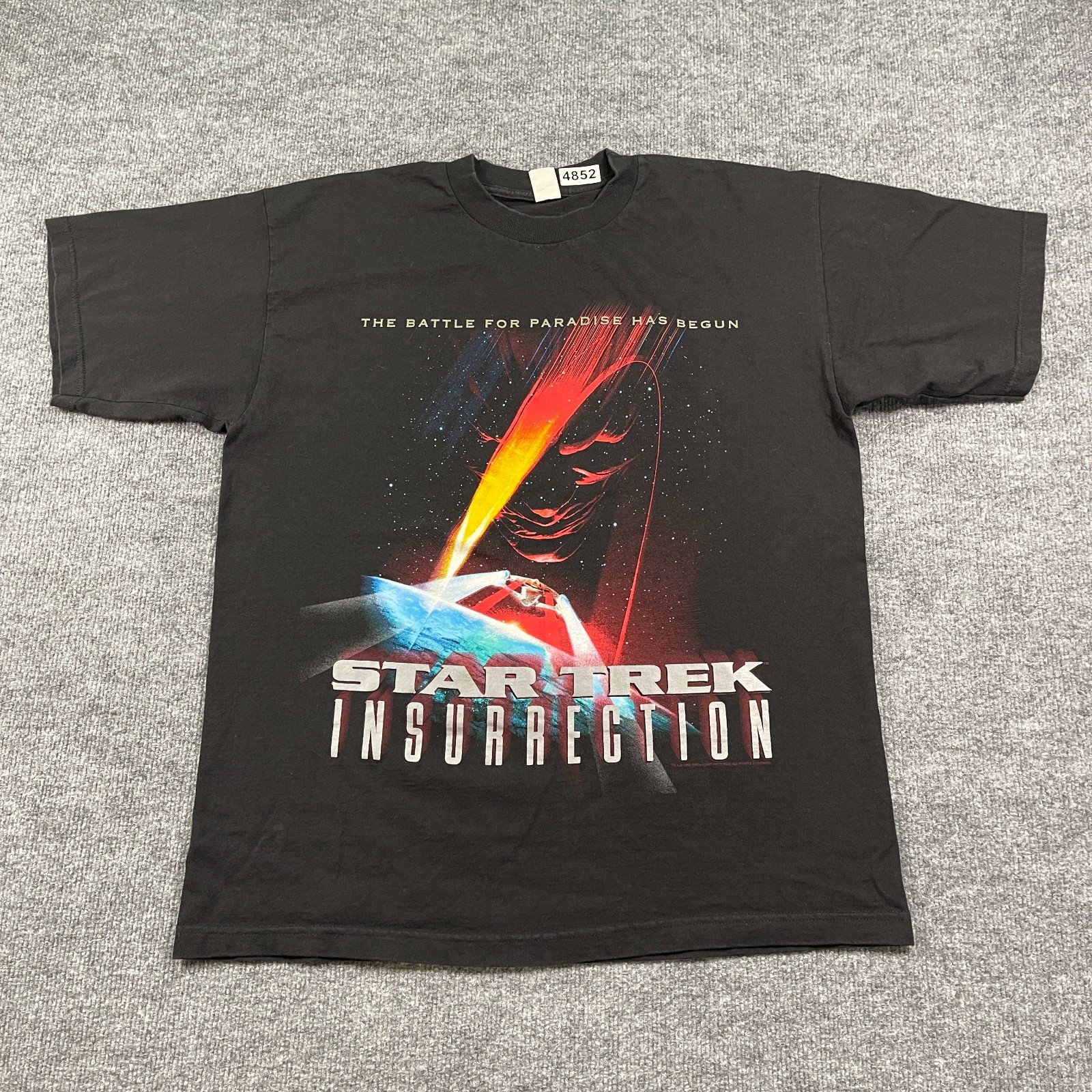 Vintage 1998 Star Trek Insurrection Movie Promo T Shirt XL 23x28 Black