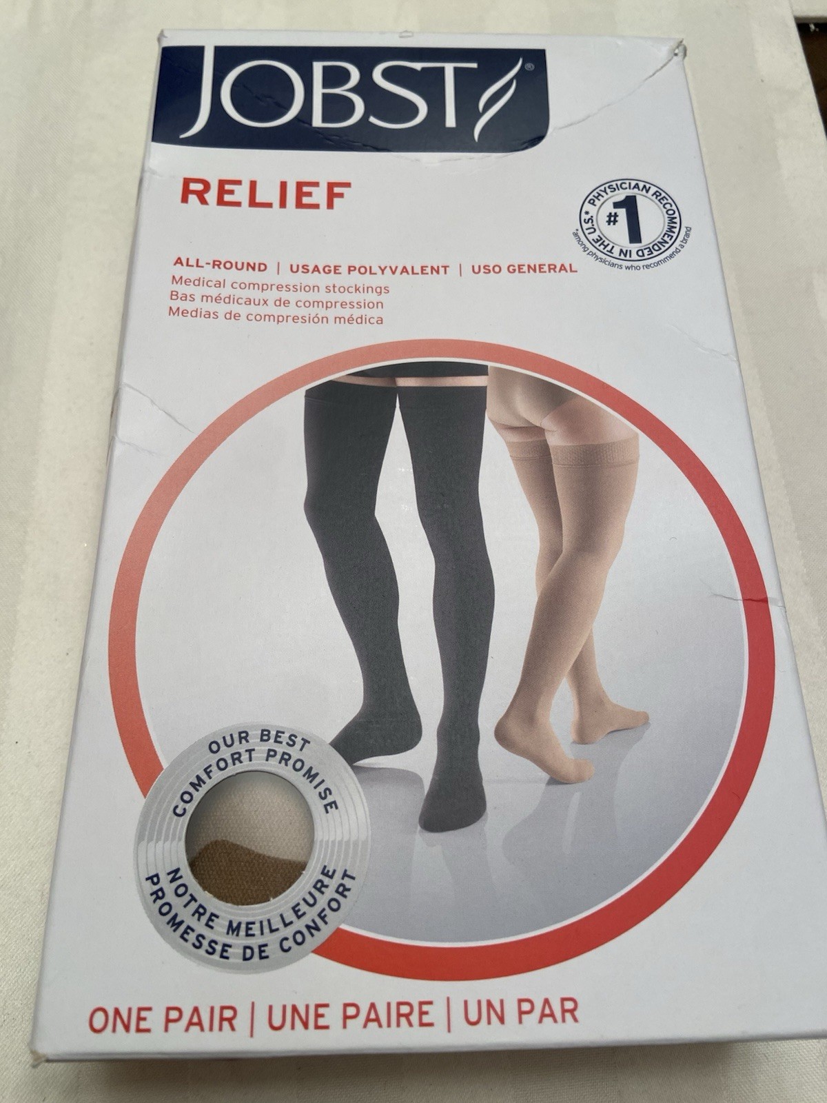 Jobst Unisex Compression Thigh High Stockings XLarge Beige 20-30 mmHg Jobst Unisex Compression Thigh High Stockings XLarge Beige 20-30 mmHg