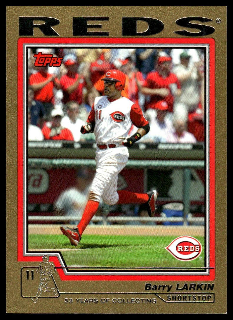 2004 Topps #636 Barry Larkin Gold #/2004 2004 Topps #636 Barry Larkin Gold #/2004