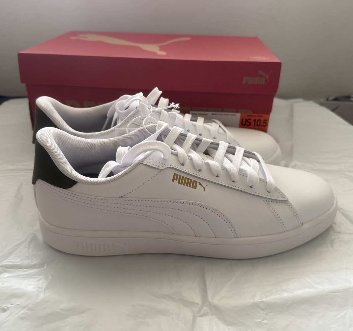 Puma Ace Court Men\'s White Casual Sneakers Shoes Size 10.5 Puma Ace Court Men\'s White Casual Sneakers Shoes Size 10.5