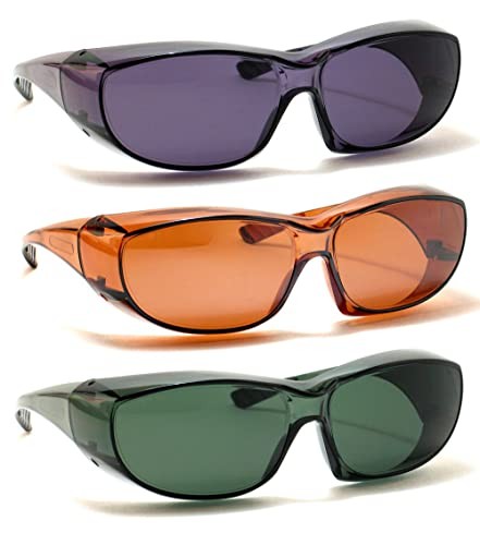Calabria 6000 Safety Glasses Copper/Smoke/Green (3 Pack) Fit Over