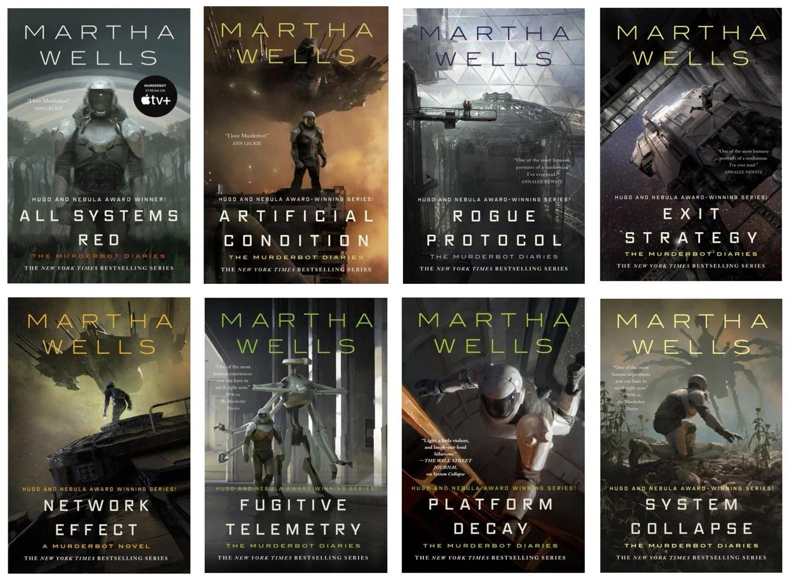 The Murderbot Diaries Collection 8 book set All Systems Red,Artificial Condition