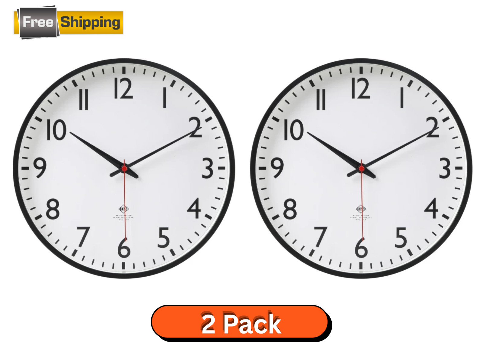 Mainstays 11.5” Quartz Black & White Schoolhouse Wall Clock -Free Shipping