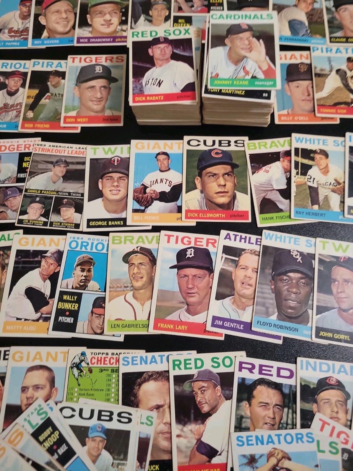 1964 Topps Baseball Lot - 232 Different Cards - Great start on your set