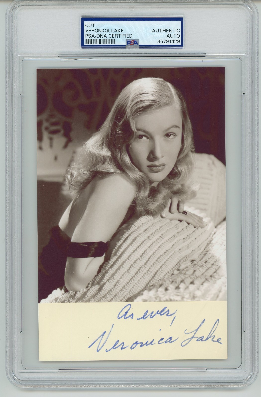 Veronica Lake ~ Signed Autographed Authentic Signature ~ PSA DNA Encased Veronica Lake ~ Signed Autographed Authentic Signature ~ PSA DNA Encased