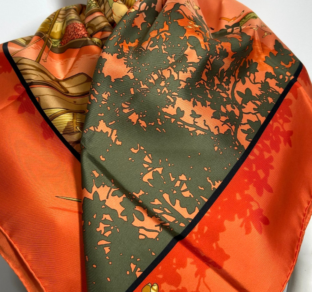 HERMES SCARF 90 \'Marche Flottant Du Lac Inle\' Floating Market Carre HERMES SCARF 90 \'Marche Flottant Du Lac Inle\' Floating Market Carre