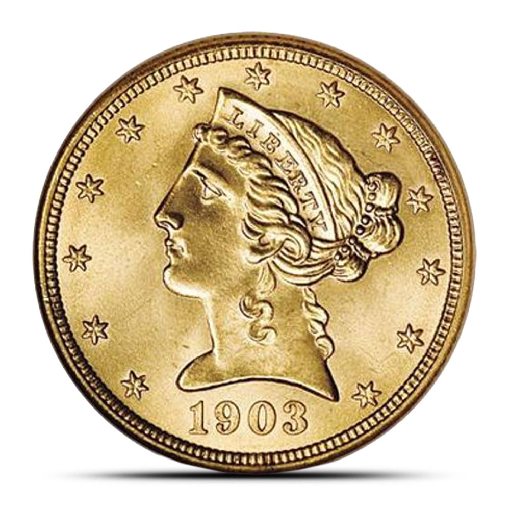 Pre-33 $5 Liberty Gold Half Eagle Coin (Cleaned) Random Year