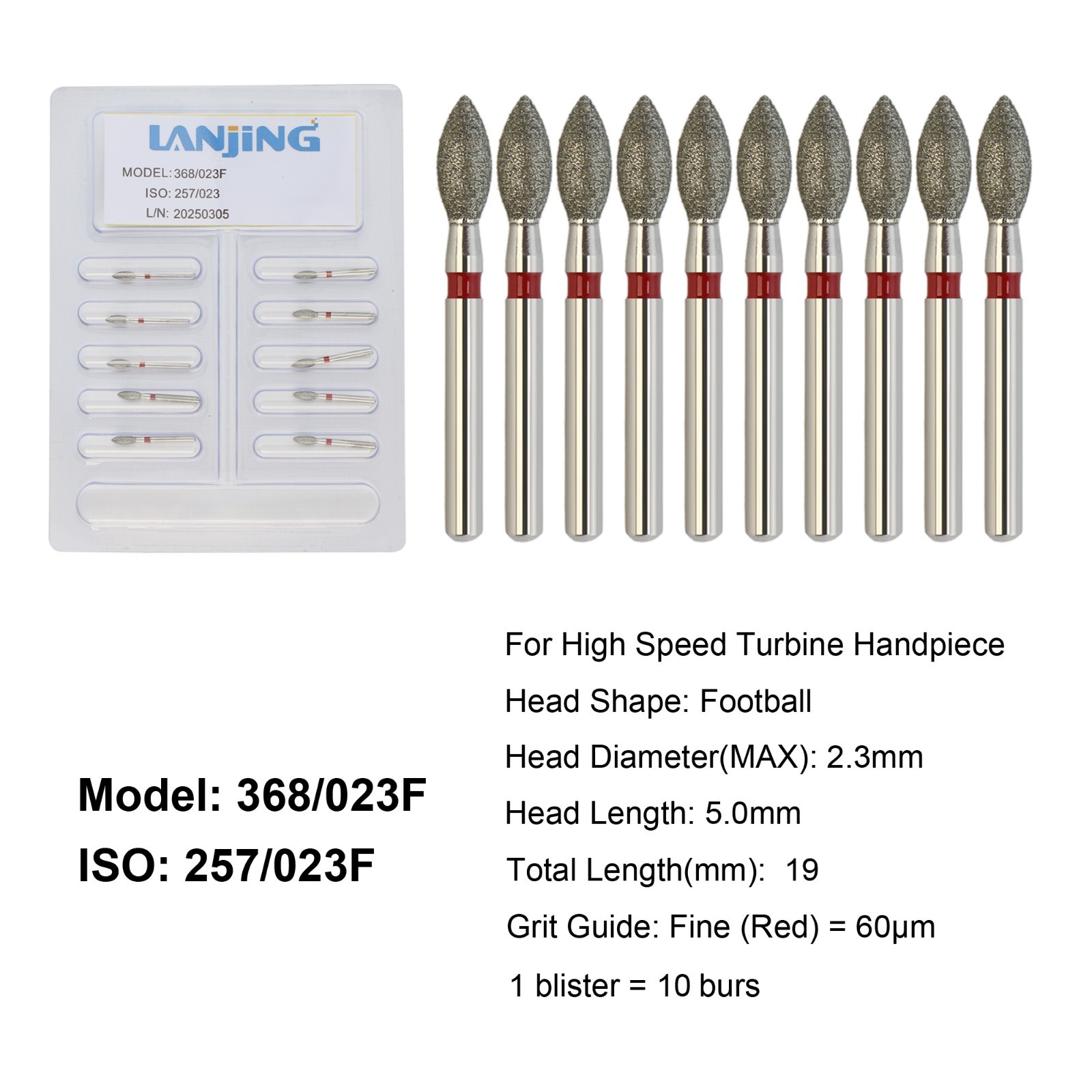 Dental Diamond Burs Football Bur FG Fine Coarse High Speed Friction Grip 368 379 Dental Diamond Burs Football Bur FG Fine Coarse High Speed Friction Grip 368 379
