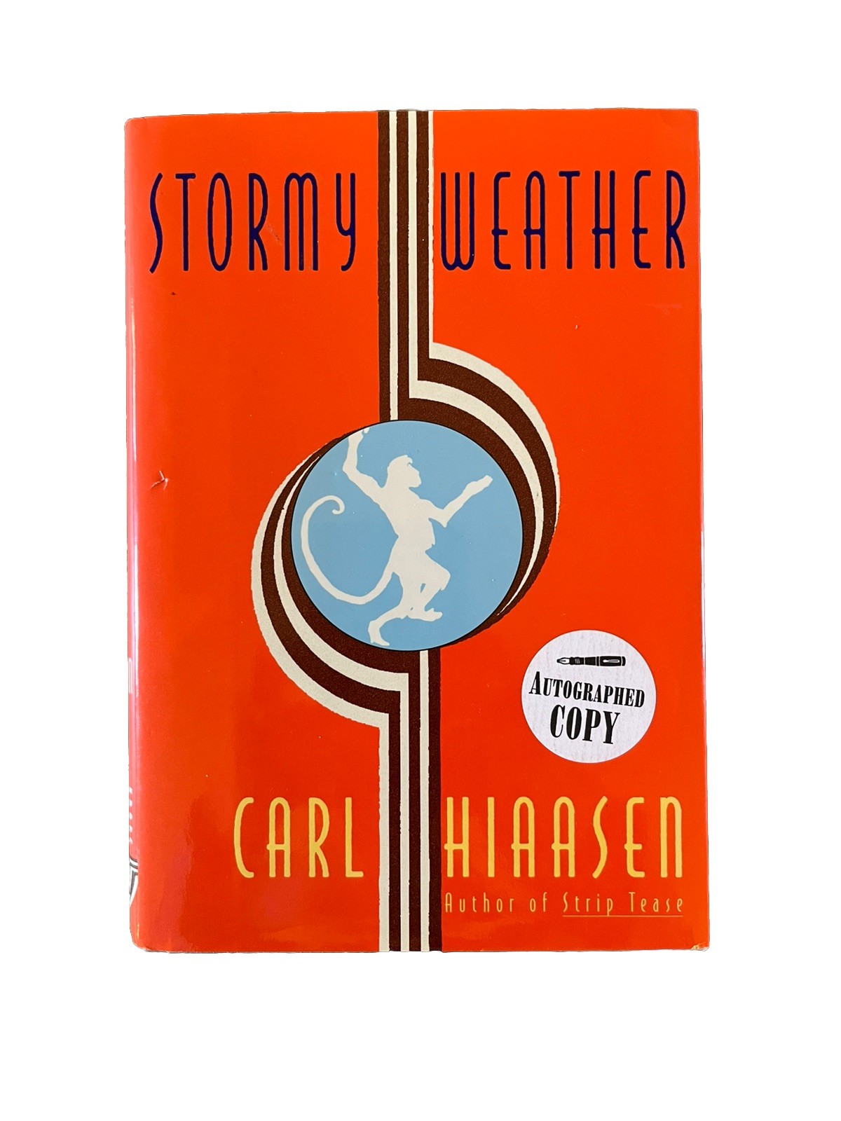 ✍️ Hiaasen ~ STORMY WEATHER ~ SIGNED ~ 1st ed. (1995)