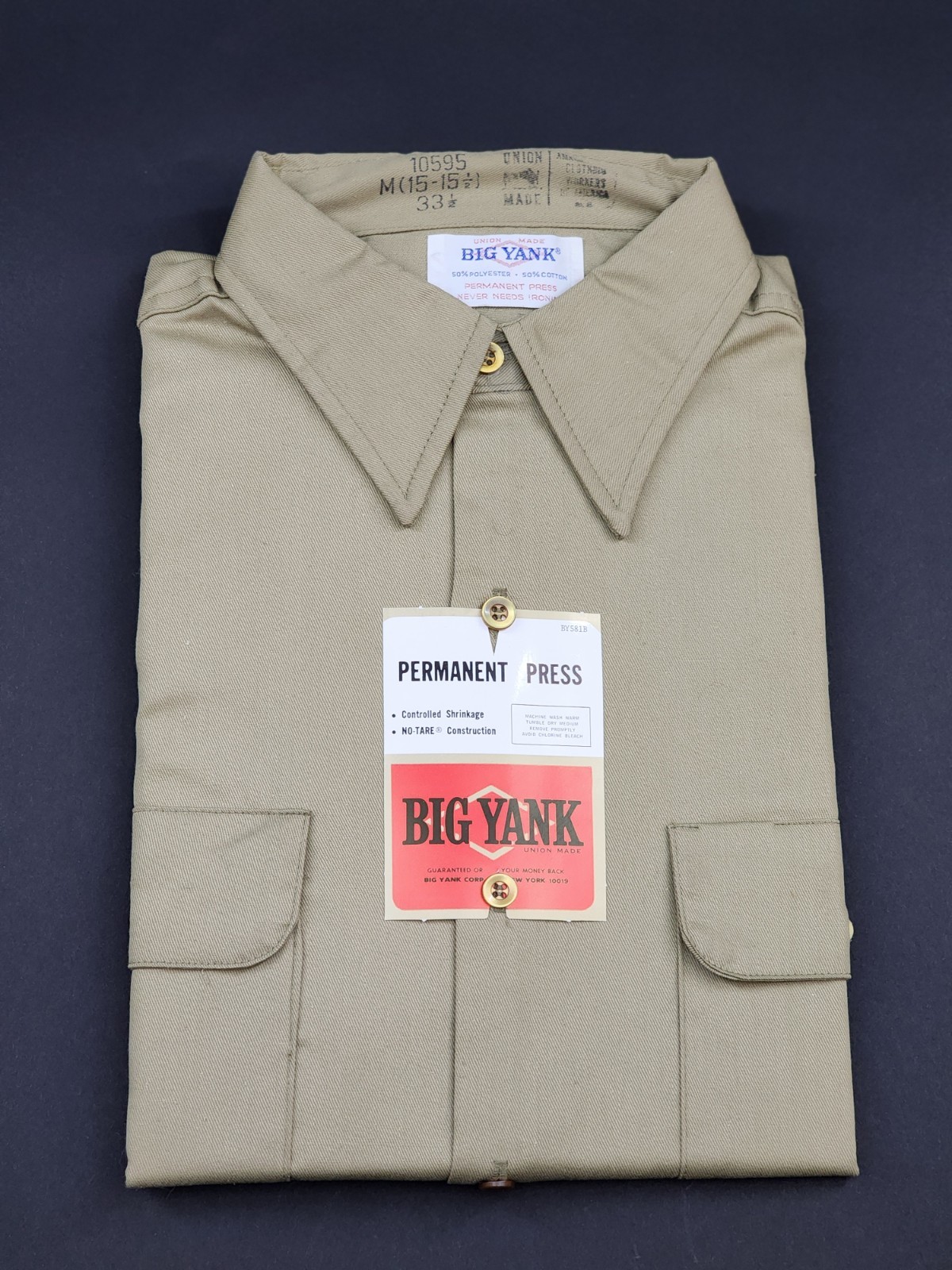 Vintage 40s 50s Deadstock Big Yank Button Work Shirt Sanforized Union Made Vintage 40s 50s Deadstock Big Yank Button Work Shirt Sanforized Union Made