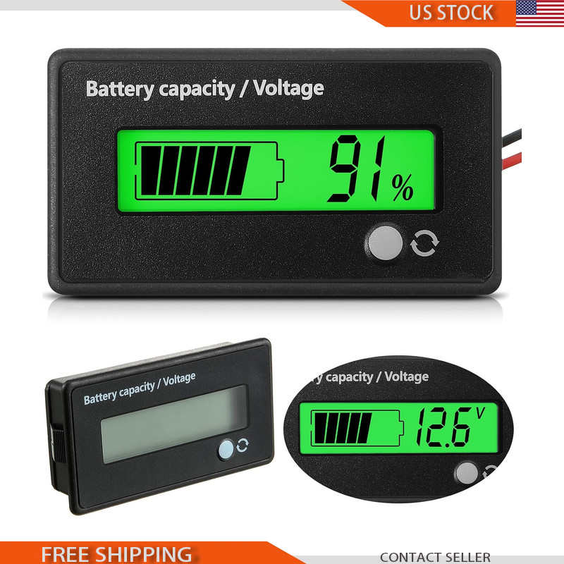 Dc 12v 24v 36v 48v 72v Battery Capacity Indicator Monitor Voltage Meter and Lith