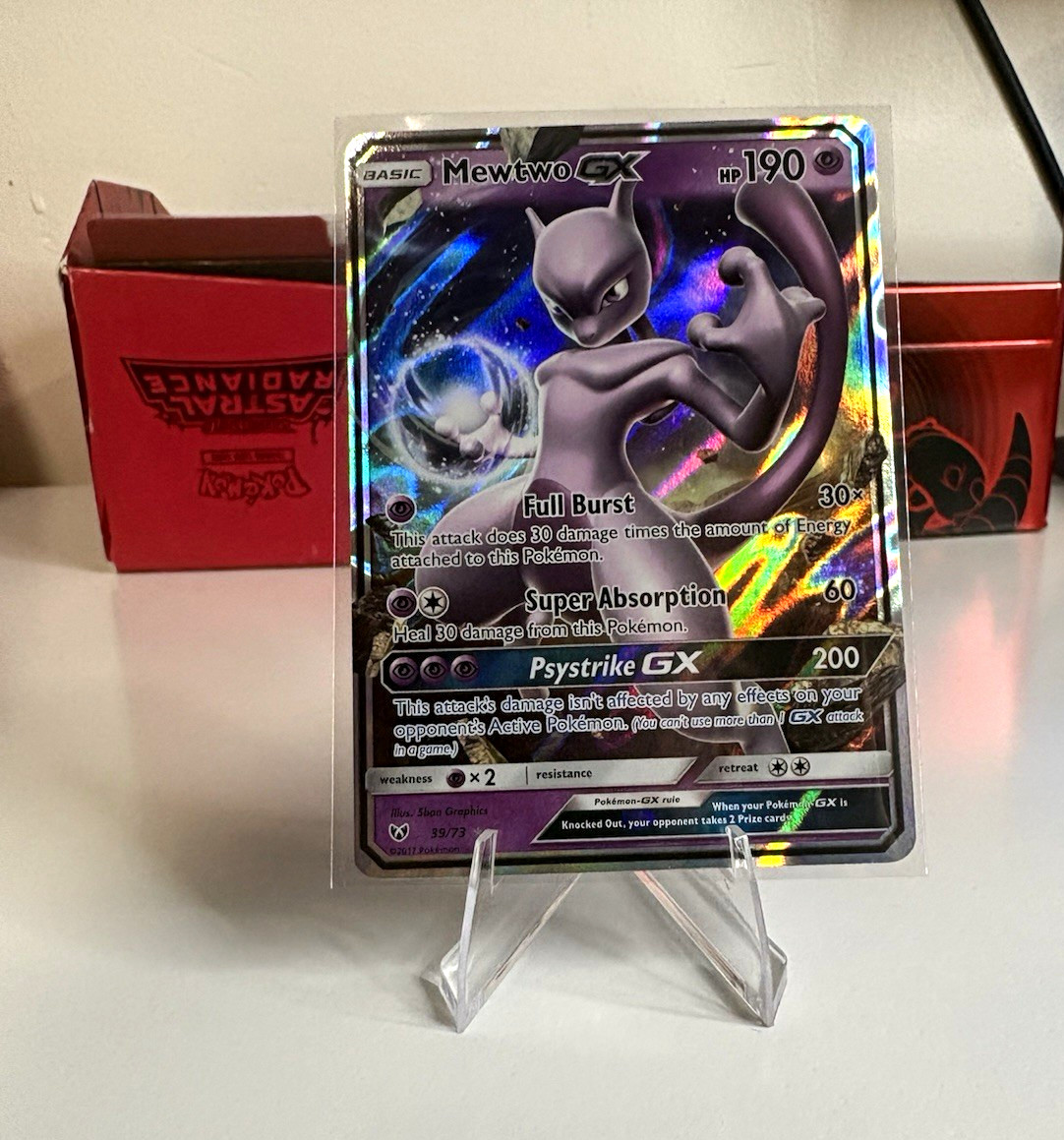 Pokemon Mewtwo GX 39/73 Shining Legends Holo Full Art Ultra Rare awesome card