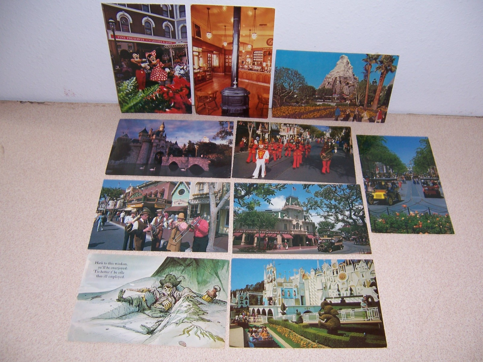 1950s-70s DISNEYLAND POSTCARD LOT of 10 DIFF.