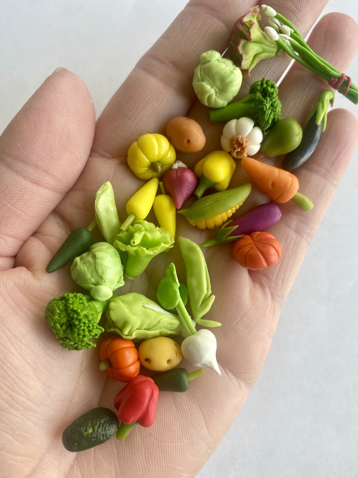 30 Pcs Set 1:12 clay Handmade miniature Dollhouse Mixed Vegetable Broccoli Corn 30 Pcs Set 1:12 clay Handmade miniature Dollhouse Mixed Vegetable Broccoli Corn