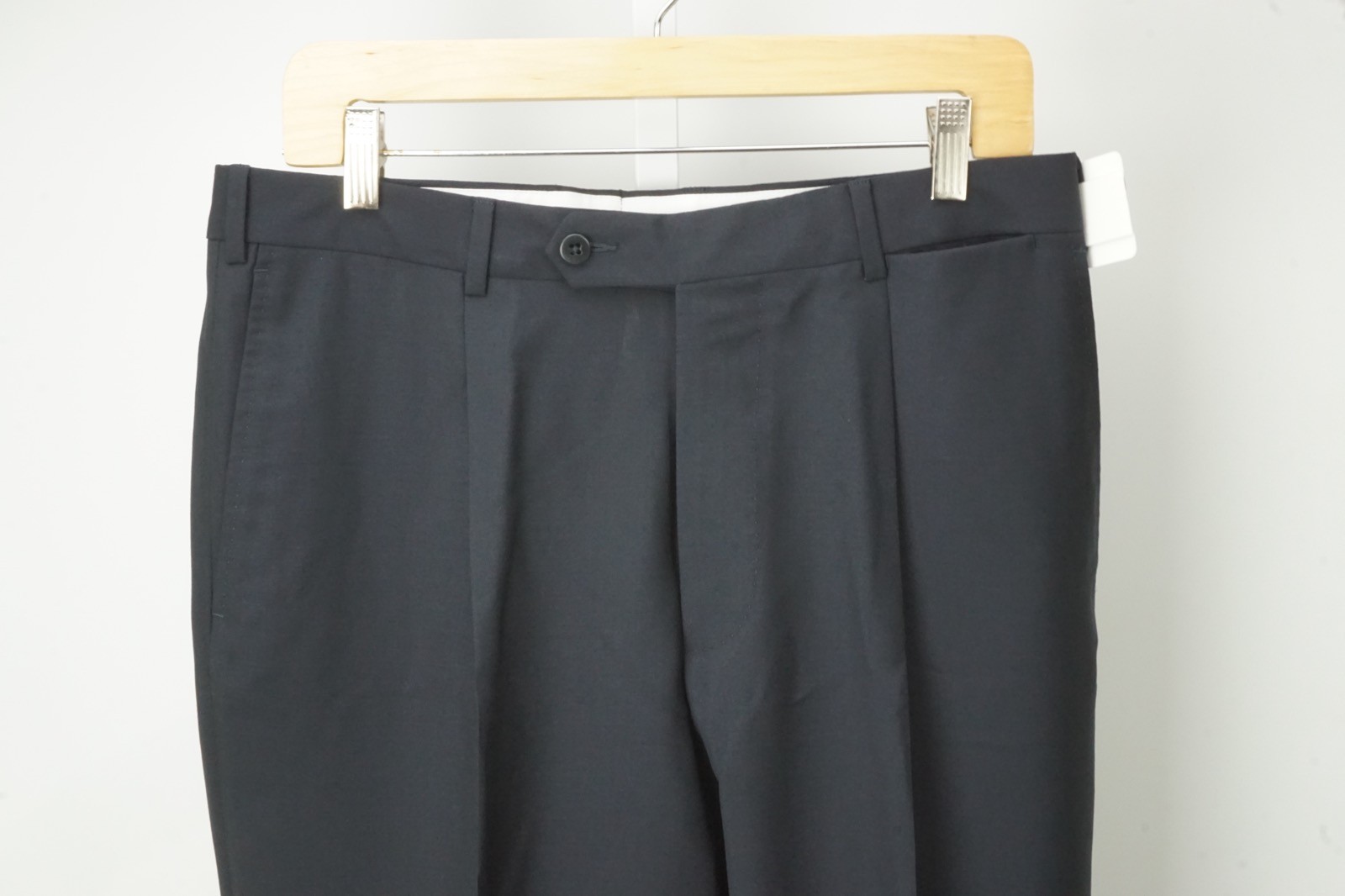 Burberry London Solid Dark Blue 100% Wool Dress Pant 48 EU BRAND NEW