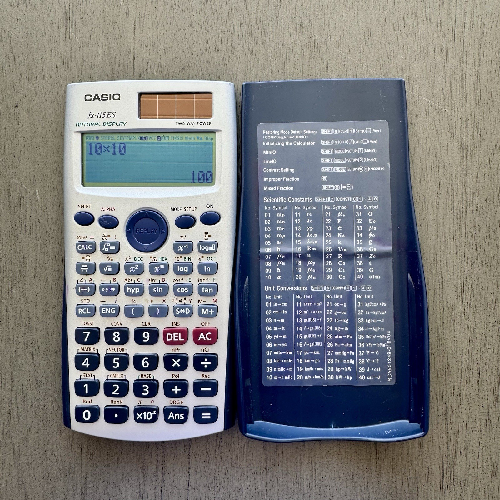 fx-115ES PLUS Scientific Calculator , Two-Way Power. Preowned Great Condition. 