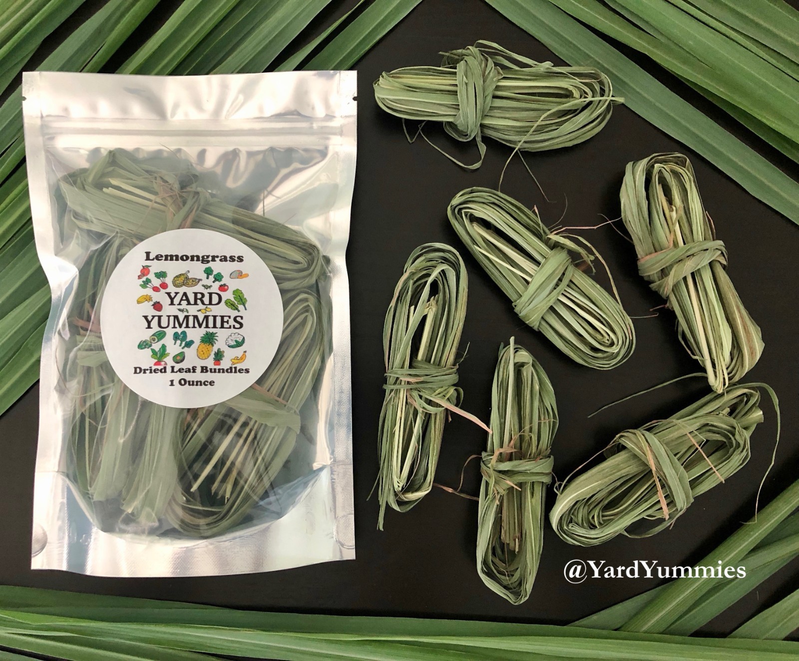 Lemongrass 6 Dried Leaf Bundles (1oz): Culinary Herb, Tea Leaves- Cymbopogon