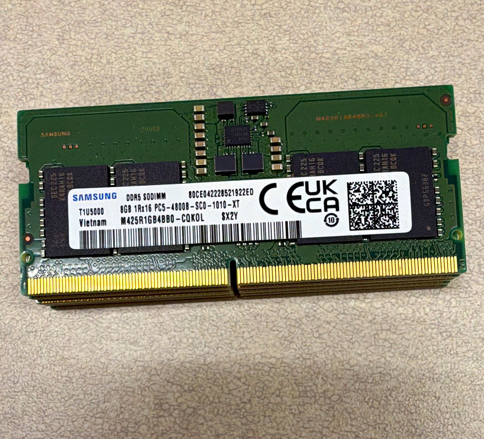 Samsung 8GB DDR5 SO-DIMM PC5-4800 262-Pin Non-ECC RAM M425R1GB4BB0-CQK0L Samsung 8GB DDR5 SO-DIMM PC5-4800 262-Pin Non-ECC RAM M425R1GB4BB0-CQK0L