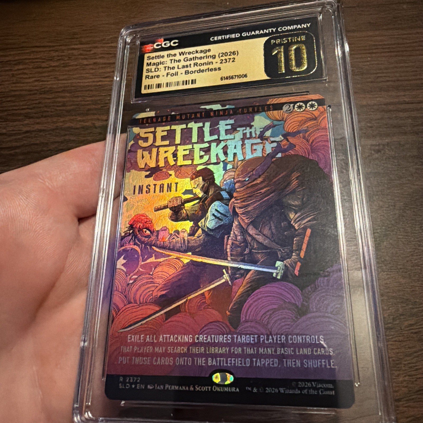 MTG Settle the Wreckage Foil Secret Lair x TMNT: The Lost Ronin CGC Pristine 10 MTG Settle the Wreckage Foil Secret Lair x TMNT: The Lost Ronin CGC Pristine 10